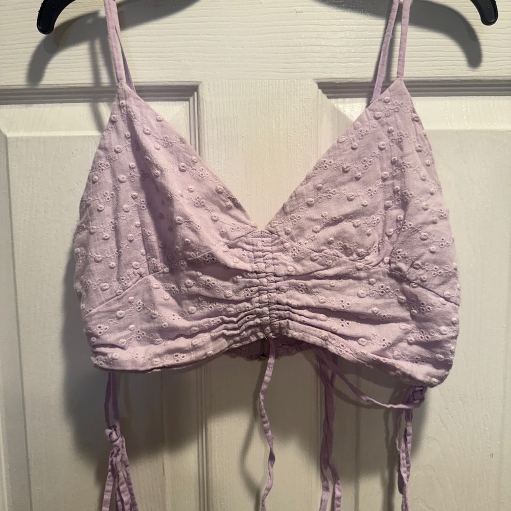 American Threads Lavender Eyelet Top